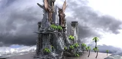 Tribal City Island beach Towers Kit bash 3  3D model