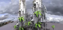 Tribal Island beach Resort Sci fi Abode Kit bash 3 3D model