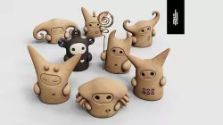 Tribu Figurines Low-poly 3D model