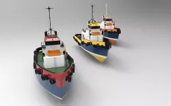 Tugboat  Low-poly 3D model