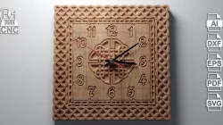 V-carved Clock 4 - Files for CNC - svg dxf eps ai pdf 3D model