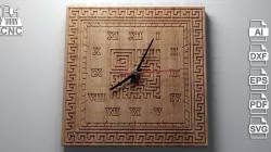 V-carved Clock 5 - Files for CNC - SVG DXF EPS AI PDF  3D model