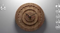 Wall Clock 3 - Files for CNC svg  dxf  eps ai pdf 3D model