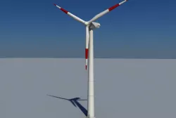 Wind Turbine Land Realtime Low-poly 3D model