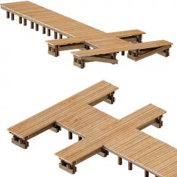 Wooden pier  River pier  Pontoon 3D model