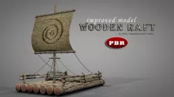 Wooden Raft 3D model