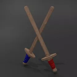 Wooden Sword Low-poly 3D model