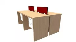 Workstation furniture Low-poly 3D model