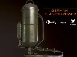 WW2 German Flamethrower WW2 Low-poly 3D model