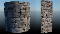 4k Gray Block Stone Material with 16 bit height maps Low-poly 3D model