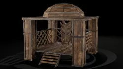 AAA Medieval Wooden Throne 01 R Low-poly 3D model