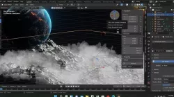 Alien Planet terrain Scene with planets 3D model