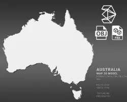 Australia Map Low-poly 3D model
