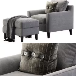 Beverly Upholstered Armchair 3D model