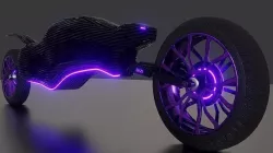 Black Panther  Unmanned Motorcycle Low-poly 3D model