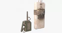 C4 Explosive and Detonator Low-poly 3D model
