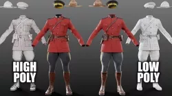 Canadian Mountie Uniform Low-poly 3D model