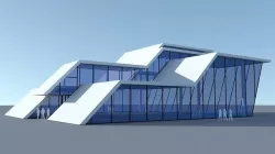 Car showroom - Exhibition interior and exterior Low-poly 3D model