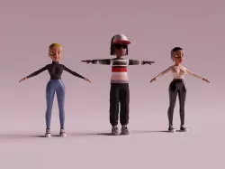 Cartoon Characters Rap 3D model
