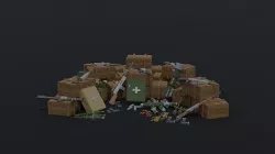 Cartoon  militray weapon asset Polygonal Style Low-poly 3D model