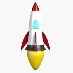 Cartoon rocket 3D model