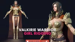 Character - Valkyrie Warrior Girl Rigging Unreal Low-poly 3D model