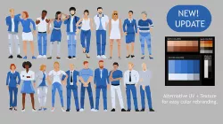 City People Low Poly Style Rigged Pack Low-poly 3D model