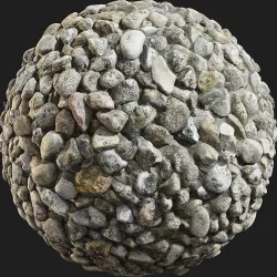 Cobble stone PBR materials Texture  Scan data Texture