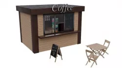 Coffee Shop Low-poly 3D model