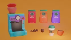 Coffee Shop Package  Low-poly 3D model