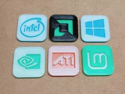 CPU VGA OS Plastic Stickers for PC