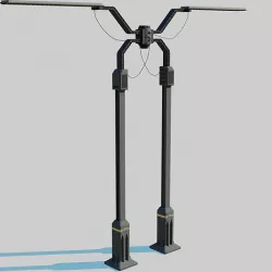 Cyberpunk Street Lamp Double 3D model