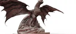 Dark Dragon Killgharrah  With abstract model stand 3D model