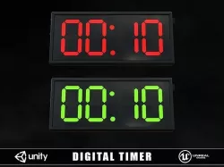 Digital Timer Low-poly 3D model