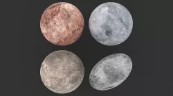 Dwarf Planets Ceres Eris Makemake Haumea Low-poly 3D model