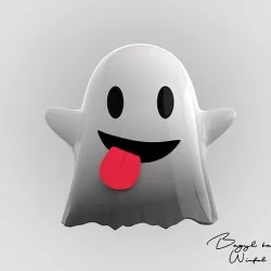 Emoji Ghost Low-poly 3D model