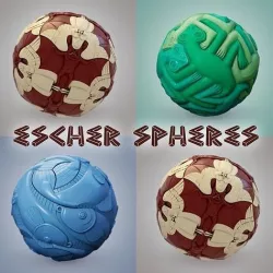 Escher Spheres animated Low-poly 3D model