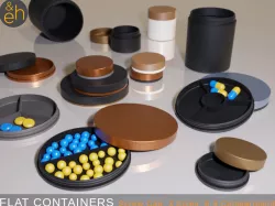 Flat Container - Screw Cap, 3 Sizes, 1-4 Compartments, All Purpose - Tin, Box, Can