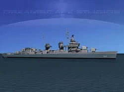 Fletcher Class Destroyer DD-661 USS Kidd 3D model