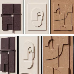 Geometric Canvas Wall Art 3D model