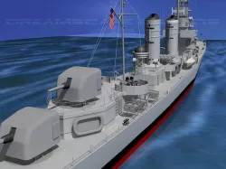 Gleaves Class Destroyer USS Welles 3D model