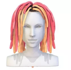 Hairstyle Dreadlocks Multicolor Low-poly 3D model