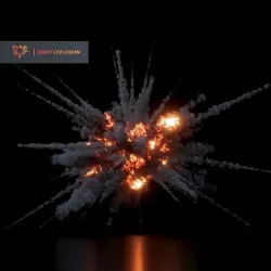 High Resolution Grenade Explosion VDB 3D Model  3D model