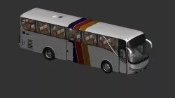 Japanese Travel Bus with textured FBX and unity package 3D model