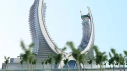 Katara Towers Skyscraper Hotel  Low-poly 3D model