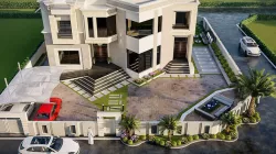 Landscape design of luxury house render in Lumion  Low-poly 3D model