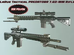 LaRue Tactical PREDAT OBR 7-62mm Rifle PBR VR-AR  Low-poly 3D model