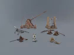Leonardo Da Vinci Machines Pack Low-poly 3D model