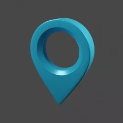 Map pin Low-poly 3D model