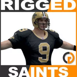NFL Player New Orleans Saints - Rigged 3D model